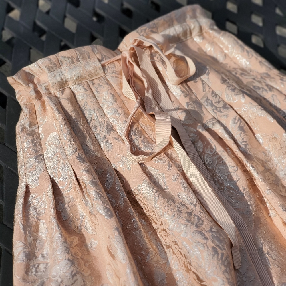 BCBGMaxAzria Pink and Silver Midi Skirt